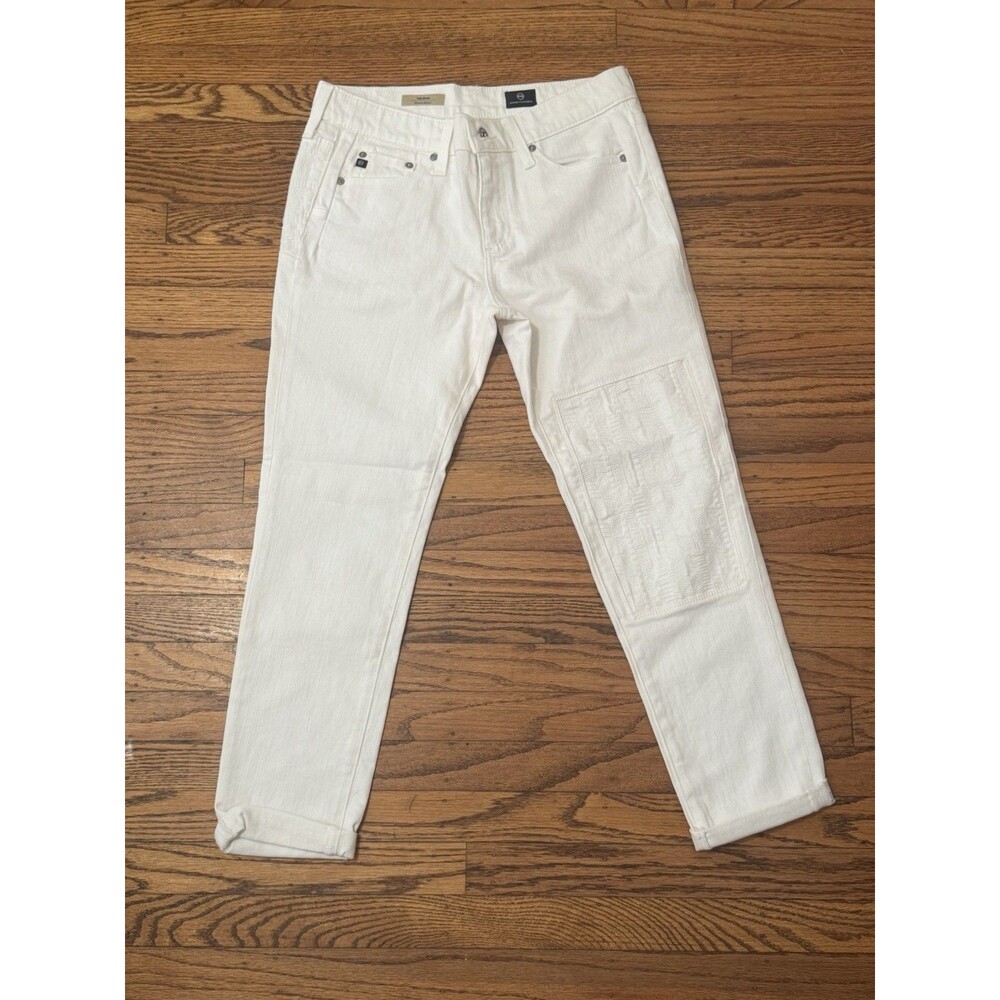 AG Adriano Goldschmied The Beau Slouchy Skinny Jeans 27 Optic White Ankle Sample